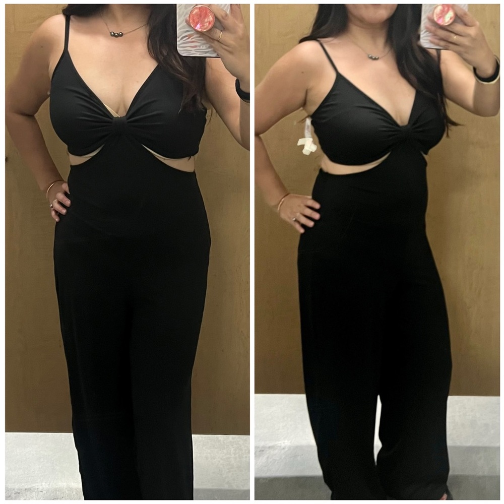 Popular 21 Black Peekaboo Jumpsuit, Size Large, BNWT